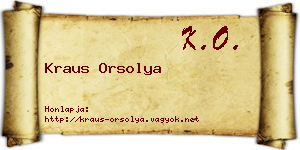 Kraus Orsolya névjegykártya